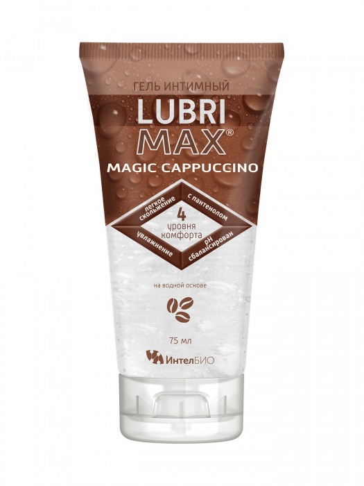 Интимный гель-смазка на водной основе Lubrimax Magic Cappuccino - 75 мл. - ИнтелБИО - купить с доставкой в Первоуральске