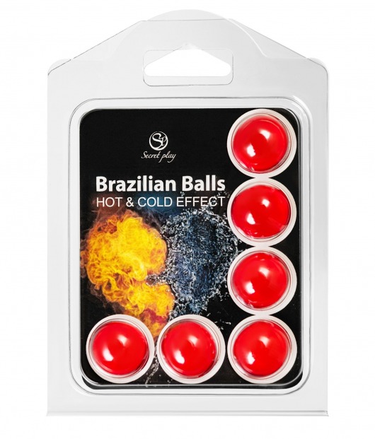 Набор из 6 шариков с массажным маслом Brazilian Balls с охлаждающим и разогревающим эффектом - Secret Play - купить с доставкой в Первоуральске