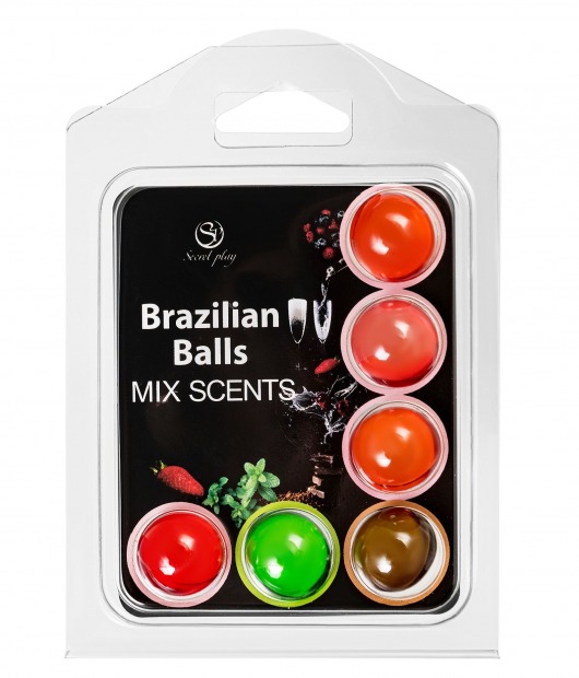 Набор из 6 шариков с ароматизированными массажными маслами Brazilian Balls - Secret Play - купить с доставкой в Первоуральске