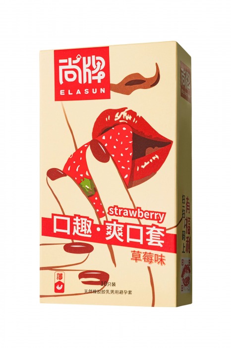 Презервативы Elasun Strawberry с аромато клубники - 10 шт. - Elasun - купить с доставкой в Первоуральске