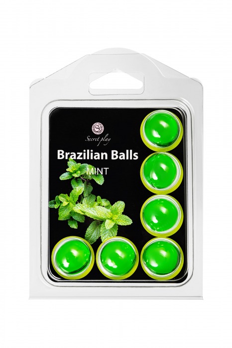 Набор из 6 шариков с массажным маслом Brazilian Balls с ароматом мяты - Secret Play - купить с доставкой в Первоуральске