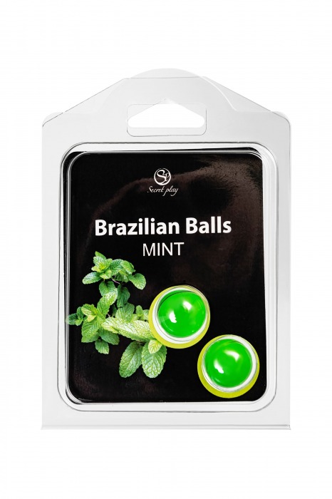 Набор из 2 шариков с массажным маслом Brazilian Balls с ароматом мяты - Secret Play - купить с доставкой в Первоуральске