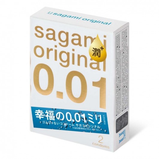 Увлажнённые презервативы Sagami Original 0.01 Extra Lub - 2 шт. - Sagami - купить с доставкой в Первоуральске