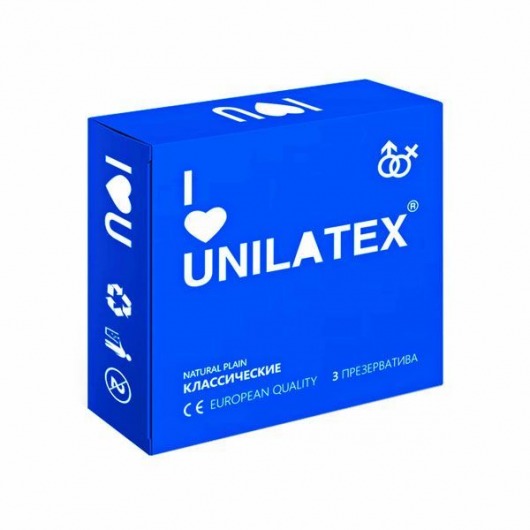 Классические презервативы Unilatex Natural Plain - 3 шт. - Unilatex - купить с доставкой в Первоуральске