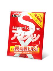 Утолщенный презерватив Sagami Xtreme FEEL LONG с точками - 1 шт. - Sagami - купить с доставкой в Первоуральске