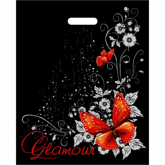 Черный пакет Glamour с вырубной ручкой (38х47 см) - Сима-Ленд - купить с доставкой в Первоуральске
