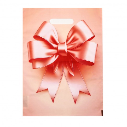 Пакет с принтом в виде банта с вырубной ручкой (30х40 см) - Сима-Ленд - купить с доставкой в Первоуральске