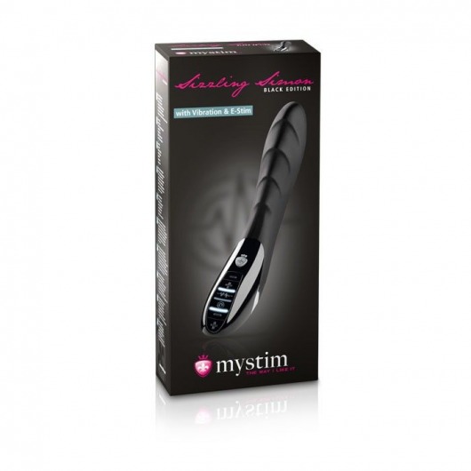 Вибратор с электростимуляцией Sizzling Simon Black Edition - 27 см. - MyStim - купить с доставкой в Первоуральске