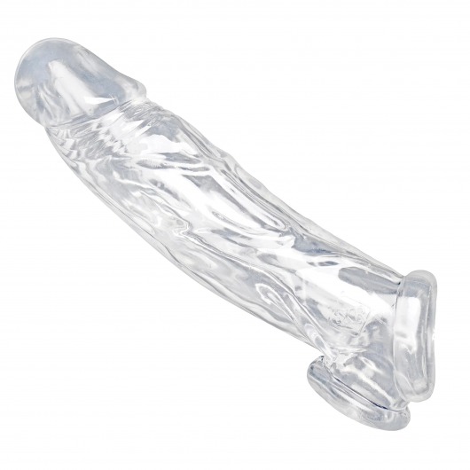 Прозрачная насадка для увеличения члена Realistic Clear Penis Enhancer and Ball Stretcher - 20,3 см. - XR Brands - в Первоуральске купить с доставкой