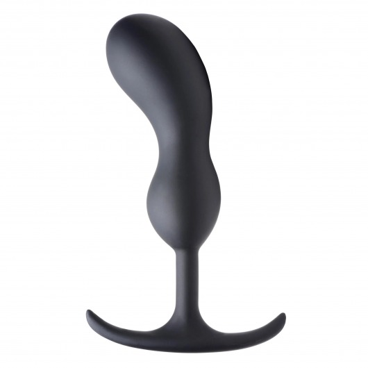 Черный массажер простаты с утяжелителями Premium Silicone Weighted Prostate Plug Large - 18,8 см. - XR Brands - в Первоуральске купить с доставкой