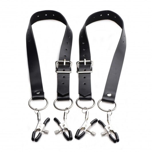 Ремни с зажимами для половых губ Spread Labia Spreader Straps with Clamps - XR Brands - купить с доставкой в Первоуральске