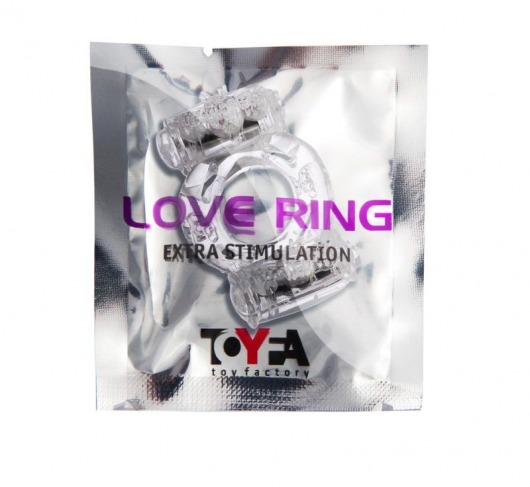 Прозрачное виброкольцо с двумя вибропульками - Toyfa Basic - в Первоуральске купить с доставкой