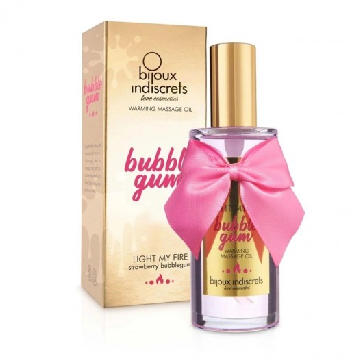 Разогревающее массажное масло Light My Fire Bubble Gum с ароматом бабл-гам - 100 мл. - Bijoux Indiscrets - купить с доставкой в Первоуральске