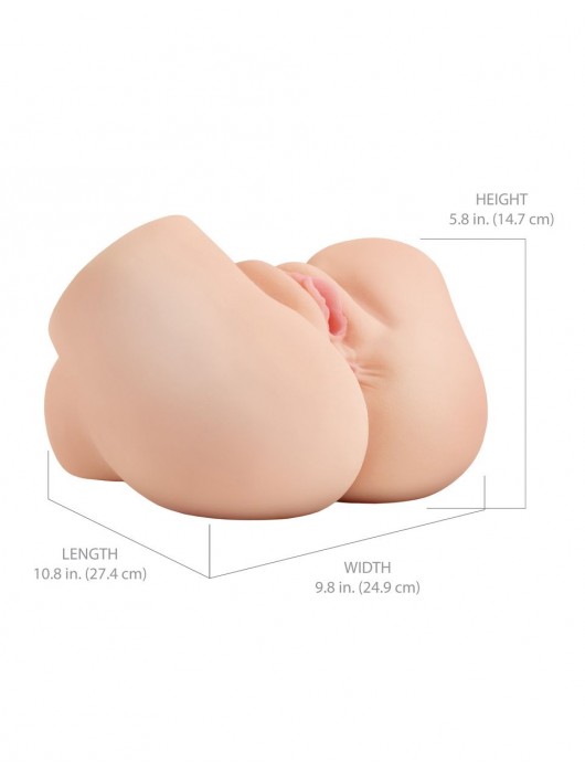 Телесный мастурбатор-полуторс с вибрацией и эффектом всасывания Back That Ass Up - Pipedream - в Первоуральске купить с доставкой