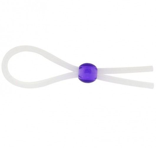 Прозрачное лассо с фиолетовой бусиной SILICONE COCK RING WITH BEAD LAVENDER - NMC - в Первоуральске купить с доставкой