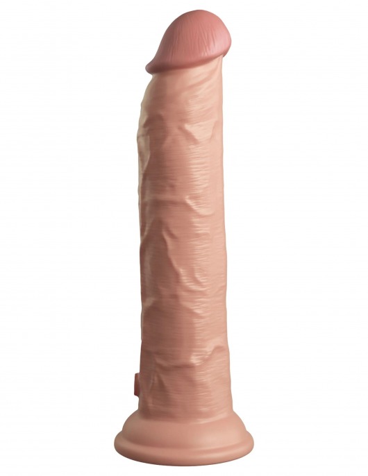 Телесный вибратор-реалистик на присоске 9’’ Vibrating Silicone Dual Density Cock - 24,8 см. - Pipedream