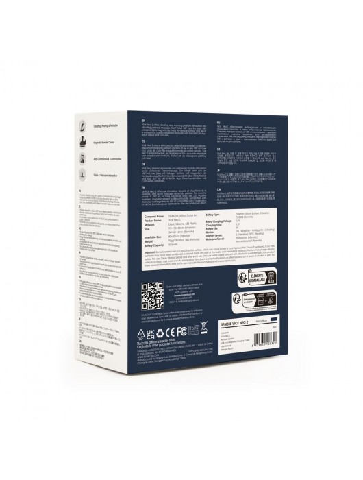 Темно-синий вибромассажер простаты Vick Neo 2 c функцией нагрева и пультом ДУ - Svakom - в Первоуральске купить с доставкой