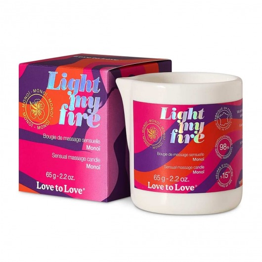 Массажная свеча Light My Fire с ароматом моной - 80 мл. - Love to Love - купить с доставкой в Первоуральске