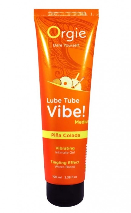 Гель с эффектом вибрации Lube Tube Vibe Medium Pina Colada - 100 мл. - ORGIE - купить с доставкой в Первоуральске