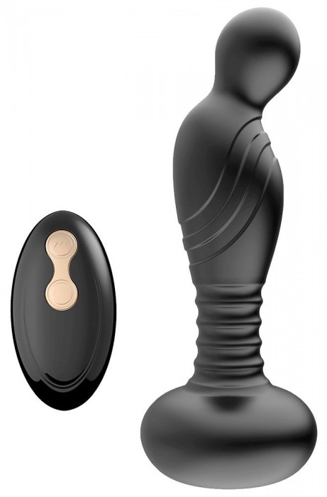 Черный массажер простаты с вибрацей и возвратно-поступательными движениями - Boys of Toys - в Первоуральске купить с доставкой