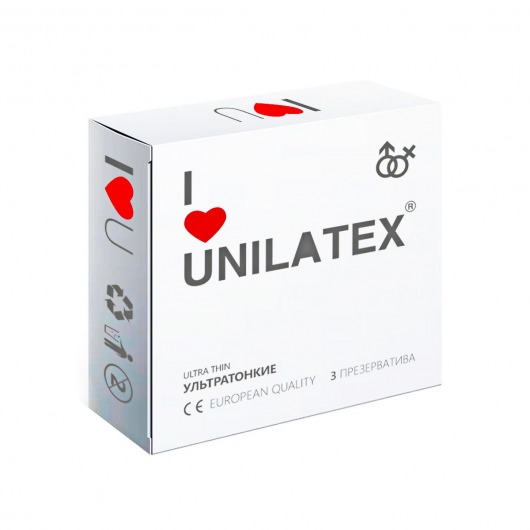 Ультратонкие презервативы Unilatex Ultra Thin - 3 шт. - Unilatex - купить с доставкой в Первоуральске