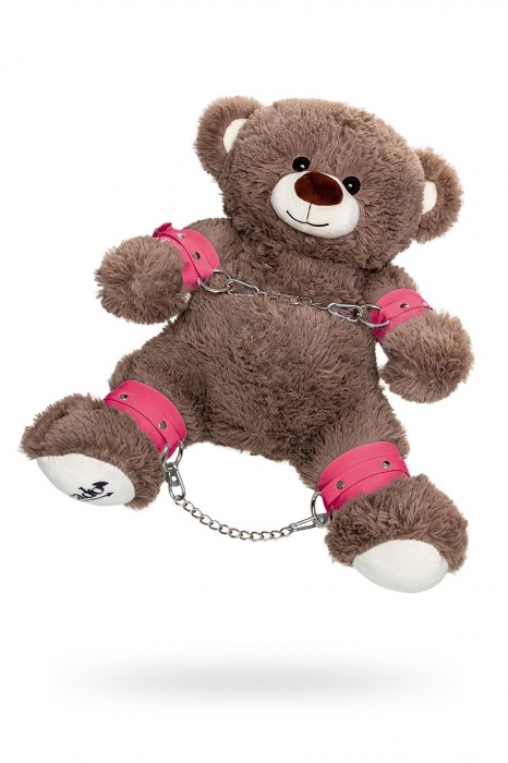 Бондажный набор: бурый мишка с розовыми оковами и наручниками - Pecado - купить с доставкой в Первоуральске