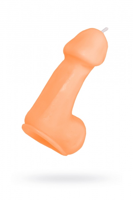 Оранжевая свеча в форме пениса - 47 гр. - Pecado - купить с доставкой в Первоуральске