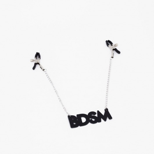 Зажимы на соски с кожаной подвеской BDSM - Crazy Handmade - купить с доставкой в Первоуральске