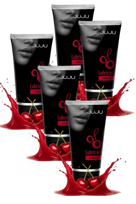 Набор из 5 съедобных лубрикантов JUJU со вкусом вишни - JuJu - купить с доставкой в Первоуральске Набор из 5 съедобных лубрикантов JUJU со вкусом вишни - JuJu - купить с доставкой в Первоуральске