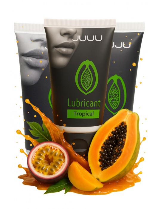 Набор из 3 съедобных лубрикантов JUJU со вкусом тропических фруктов - JuJu - купить с доставкой в Первоуральске