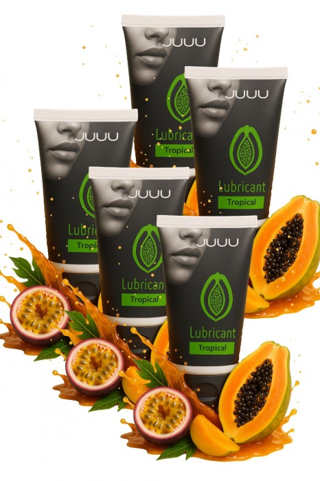 Набор из 5 съедобных лубрикантов JUJU со вкусом тропических фруктов - JuJu - купить с доставкой в Первоуральске