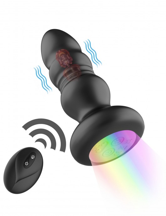 Черная анальная вибропробка с фрикционным механизмом и LED-подсветкой - 12,5 см. - Secwell в Первоуральске Черная анальная вибропробка с фрикционным механизмом и LED-подсветкой - 12,5 см. - Secwell