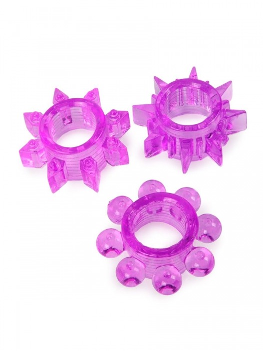 Набор из 3 лиловых эрекционных колец различной формы - Erowoman-Eroman - в Первоуральске купить с доставкой