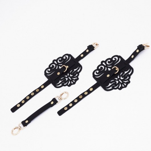 Черный фигурные оковы с золотистой фурнитурой - Crazy Handmade - купить с доставкой в Первоуральске