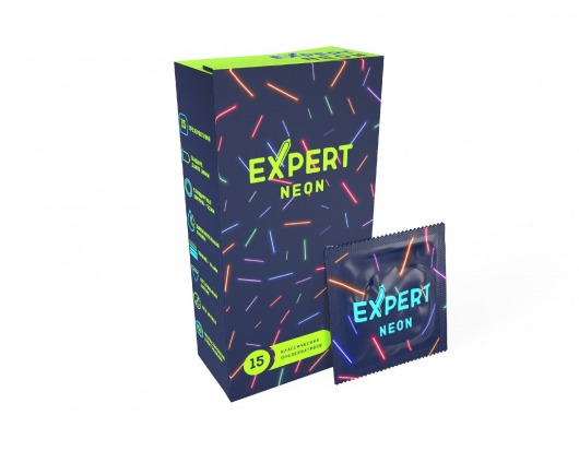 Светящиеся в темноте презервативы Expert Neon - 15 шт. - Expert - купить с доставкой в Первоуральске