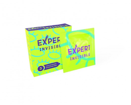 Ультратонкие презервативы Expert Invisible - 3 шт. - Expert - купить с доставкой в Первоуральске