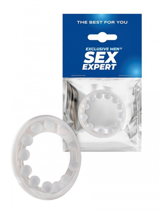 Эрекционное кольцо со стимулирующими шариками на поверхности - Sex Expert - в Первоуральске купить с доставкой