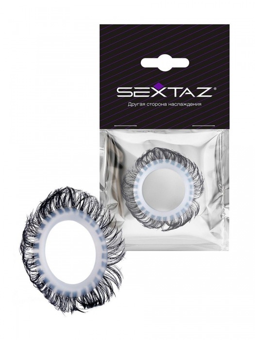 Эластичное эрекционное колечко с черными «ресничками» - Sextaz - в Первоуральске купить с доставкой