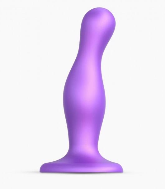 Фиолетовая насадка Strap-On-Me Dildo Plug Curvy size M - Strap-on-me - купить с доставкой в Первоуральске