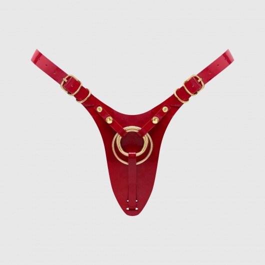 Красный пояс для фиксации насадок Strap-On-Me Leatherette Harness Fabulous - Strap-on-me - купить с доставкой в Первоуральске