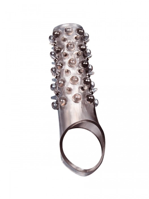 Дымчатая насадка на пенис с шипами и выпуклостями - 12 см. - Sex Expert - в Первоуральске купить с доставкой