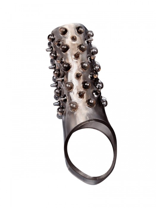 Дымчатая насадка на пенис с шипами и выпуклостями - 12,5 см. - Sex Expert - в Первоуральске купить с доставкой