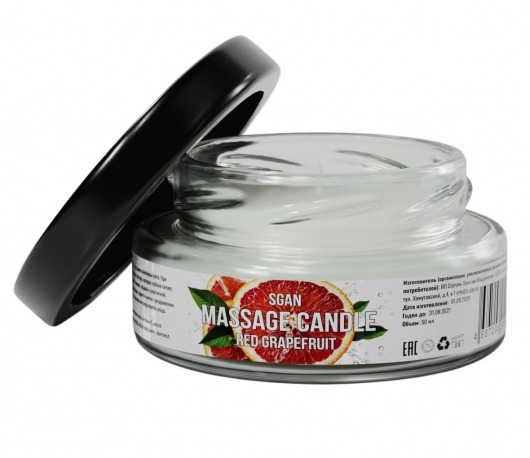 Массажная свеча «Красный грейпфрут» - 50 мл. - SGAN - купить с доставкой в Первоуральске