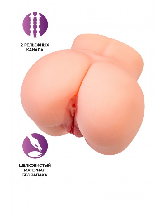 Реалистичный мастурбатор в форме попки с двумя любовными входами - No Name - в Первоуральске купить с доставкой