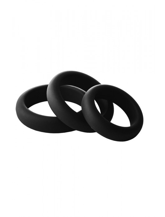 Набор из 3 черных эрекционных колец Smooth Silicone Cockring Pack - Dream Toys - в Первоуральске купить с доставкой