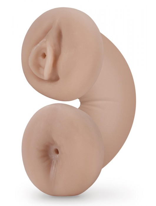 Телесный люминесцентный двусторонний мастурбатор Tasha - Blush Novelties - в Первоуральске купить с доставкой