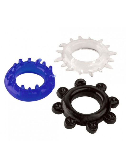 Набор из 3 эрекционных колец разного цвета и рельефа - Boys of Toys - в Первоуральске купить с доставкой