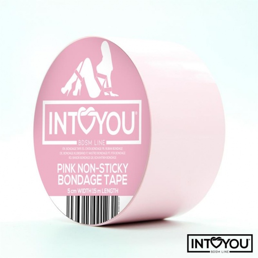 Розовый скотч для фиксации Non-Sticky Bondage Tape - 15 м. - Intoyou - купить с доставкой в Первоуральске