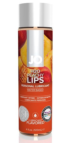 Лубрикант на водной основе с ароматом персика JO Flavored Peachy Lips - 120 мл. - System JO - купить с доставкой в Первоуральске