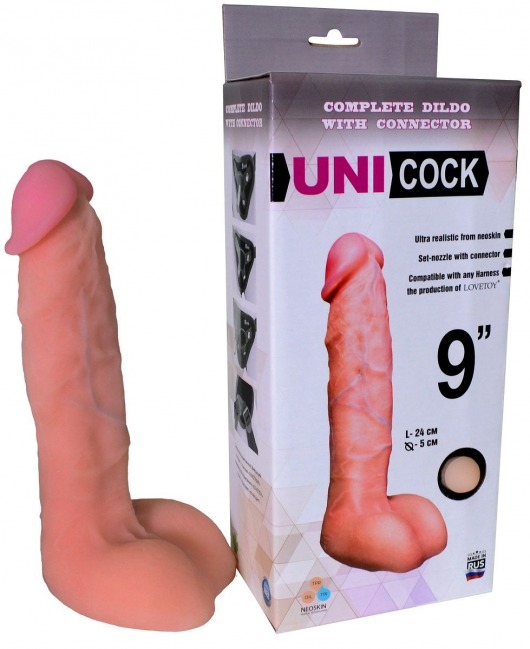 Фаллическая насадка Харнесс UNICOCK 9  - 24 см. - LOVETOY (А-Полимер) - купить с доставкой в Первоуральске